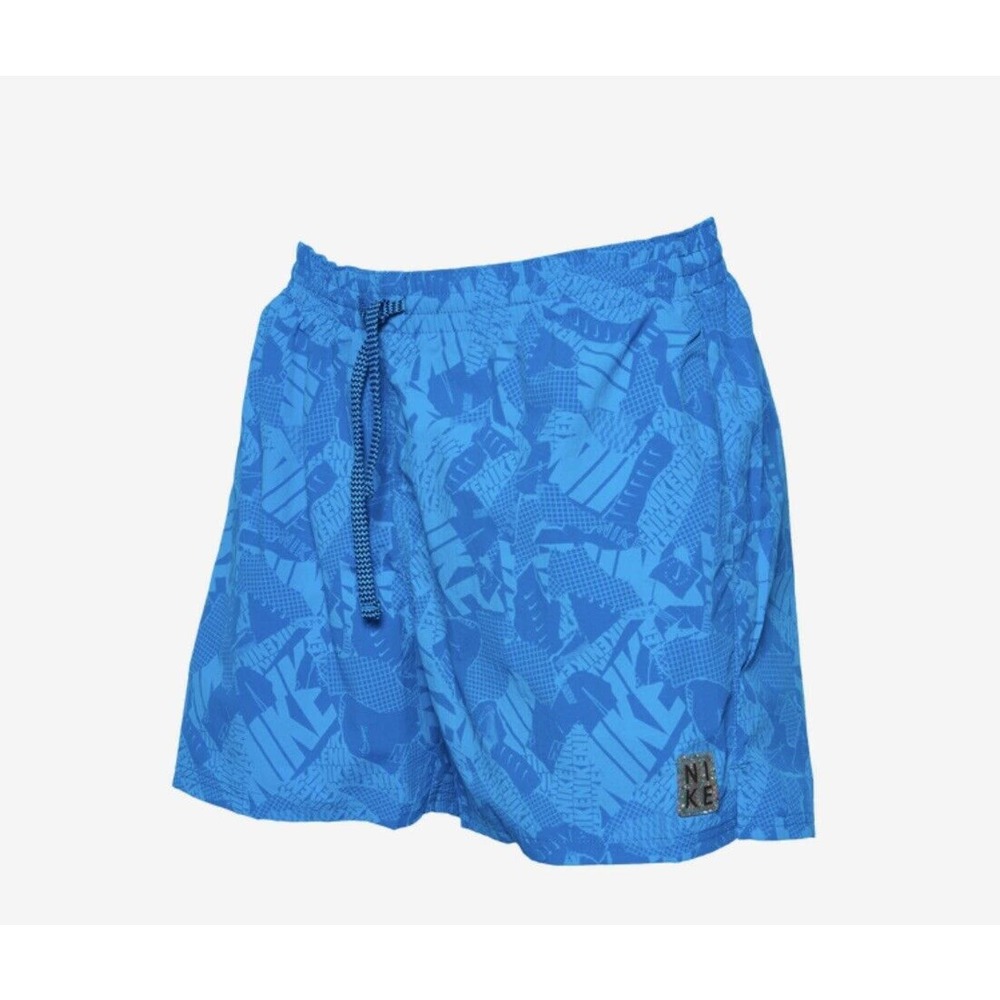 New Men's Nike Collage Icon 5" Volley Shorts Size Extra Large Color Photo Blue